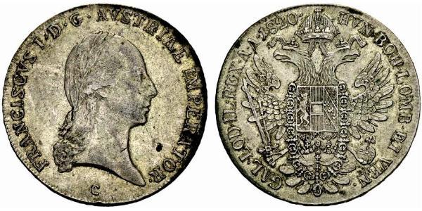 1 Thaler Imperio austríaco (1804-1867) Plata Francis II, Holy Roman Emperor (1768 - 1835)