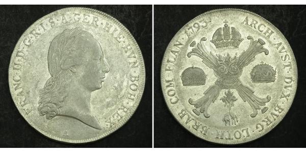 1 Thaler Imperio austríaco (1804-1867) Plata Francis II, Holy Roman Emperor (1768 - 1835)