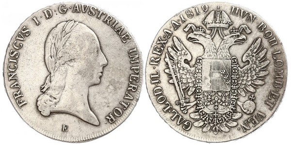 1 Thaler Imperio austríaco (1804-1867) Plata Francis II, Holy Roman Emperor (1768 - 1835)