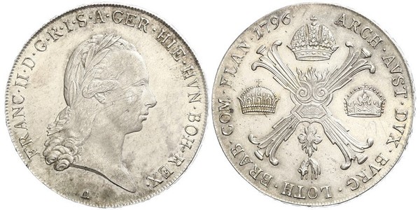 1 Thaler Imperio austríaco (1804-1867) Plata Francis II, Holy Roman Emperor (1768 - 1835)