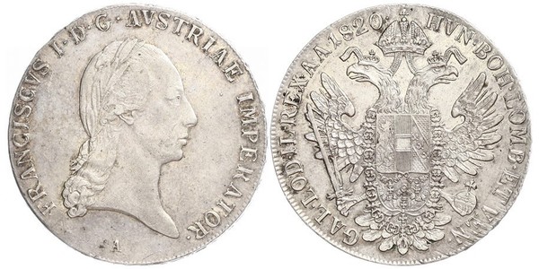 1 Thaler Imperio austríaco (1804-1867) Plata Francis II, Holy Roman Emperor (1768 - 1835)