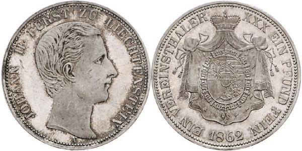 1 Thaler Liechtenstein Plata Johann II, Prince of Liechtenstein (1840-1929)