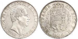 1 Thaler Mecklemburgo-Schwerin (1352-1918) Plata Federico Francisco II de Mecklemburgo-Schwerin