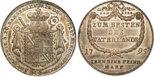 1 Thaler Obispado Principesco de Bamberg (1245–1802) Plata 