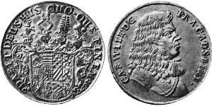 1 Thaler Principado de Anhalt-Zerbst  (1544 - 1796) Plata Karl, Prince of Anhalt-Zerbst (1652 – 1718)