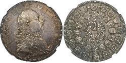 1 Thaler Principado de Ansbach (1398–1792) Plata Charles Alexander, Margrave of Brandenburg-Ansbach (1736 – 1806)