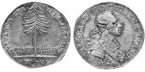 1 Thaler Principado de Ansbach (1398–1792) Plata Charles Alexander, Margrave of Brandenburg-Ansbach (1736 – 1806)