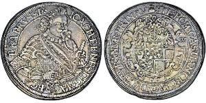 1 Thaler Principado de Ansbach (1398–1792) Plata Joachim Ernst, Margrave of Brandenburg-Ansbach (1583 – 1625)