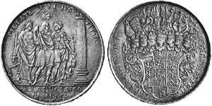 1 Thaler Principado de Ansbach (1398–1792) Plata John Frederick, Margrave of Brandenburg-Ansbach (1654 – 1686)