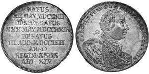 1 Thaler Principado de Ansbach (1398–1792) Plata Charles William Frederick, Margrave of Brandenburg-Ansbach (1712 – 1757)