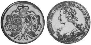 1 Thaler Principado de Ansbach (1398–1792) Plata Charles William Frederick, Margrave of Brandenburg-Ansbach (1712 – 1757)