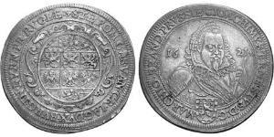 1 Thaler Principado de Ansbach (1398–1792) Plata Joachim Ernst, Margrave of Brandenburg-Ansbach (1583 – 1625)