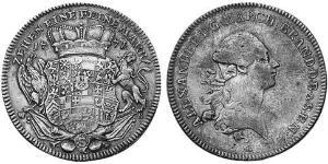 1 Thaler Principado de Ansbach (1398–1792) Plata Charles Alexander, Margrave of Brandenburg-Ansbach (1736 – 1806)