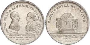 1 Thaler Principado de Ansbach (1398–1792) Plata Charles Alexander, Margrave of Brandenburg-Ansbach (1736 – 1806)