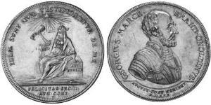 1 Thaler Principado de Ansbach (1398–1792) Plata Charles William Frederick, Margrave of Brandenburg-Ansbach (1712 – 1757)