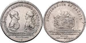 1 Thaler Principado de Ansbach (1398–1792) Plata Charles Alexander, Margrave of Brandenburg-Ansbach (1736 – 1806)