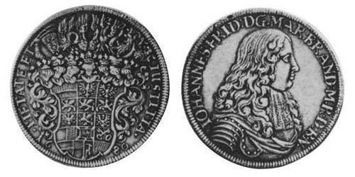 1 Thaler Principado de Ansbach (1398–1792) Plata John Frederick, Margrave of Brandenburg-Ansbach (1654 – 1686)