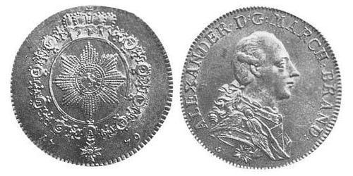 1 Thaler Principado de Ansbach (1398–1792) Plata Charles Alexander, Margrave of Brandenburg-Ansbach (1736 – 1806)