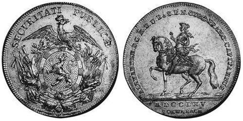 1 Thaler Principado de Ansbach (1398–1792) Plata Charles Alexander, Margrave of Brandenburg-Ansbach (1736 – 1806)