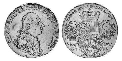 1 Thaler Principado de Ansbach (1398–1792) Plata Charles Alexander, Margrave of Brandenburg-Ansbach (1736 – 1806)