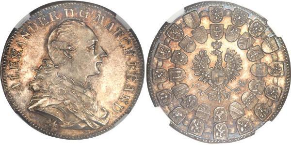 1 Thaler Principado de Ansbach (1398–1792) Plata Charles Alexander, Margrave of Brandenburg-Ansbach (1736 – 1806)