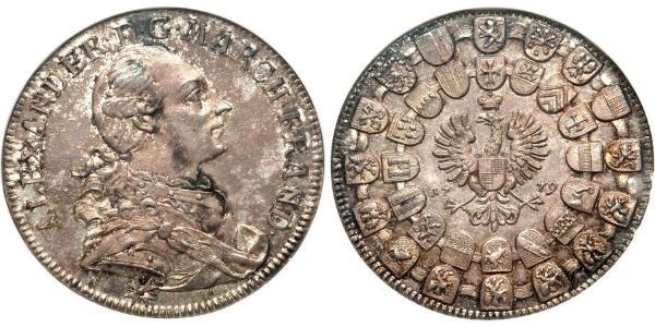 1 Thaler Principado de Ansbach (1398–1792) Plata Charles Alexander, Margrave of Brandenburg-Ansbach (1736 – 1806)