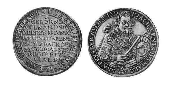 1 Thaler Principado de Ansbach (1398–1792) Plata Joachim Ernst, Margrave of Brandenburg-Ansbach (1583 – 1625)