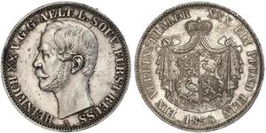 1 Thaler Principado de Reuss (línea mayor) (1778 - 1918) Plata Enrique XX de Reuss-Greiz