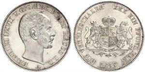 1 Thaler Principado de Reuss (línea mayor) (1778 - 1918) Plata Enrique LXVII de Reuss (línea menor)