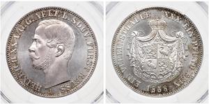 1 Thaler Principado de Reuss (línea mayor) (1778 - 1918) Plata Enrique XX de Reuss-Greiz