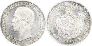 1 Thaler Principado de Reuss (línea mayor) (1778 - 1918) Plata Enrique XX de Reuss-Greiz