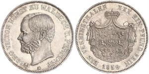 1 Thaler Principado de Waldeck (1180 - 1918) Plata Jorge Víctor de Waldeck-Pyrmont (1831 - 1893)