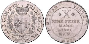 1 Thaler Principado de Waldeck (1180 - 1918) Plata 