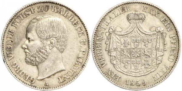 1 Thaler Principado de Waldeck (1180 - 1918) Plata Jorge Víctor de Waldeck-Pyrmont (1831 - 1893)
