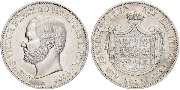 1 Thaler Principado de Waldeck (1180 - 1918) Plata Jorge Víctor de Waldeck-Pyrmont (1831 - 1893)