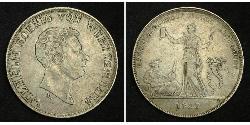 1 Thaler Reino de Wurtemberg (1806-1918) Plata Guillermo I de Wurtemberg