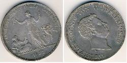 1 Thaler Reino de Wurtemberg (1806-1918) Plata 