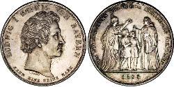 1 Thaler Reino de Baviera (1806 - 1918) Plata Luis I de Baviera(1786 – 1868)