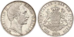 1 Thaler Reino de Baviera (1806 - 1918) Plata Maximiliano II de Baviera(1811 - 1864)