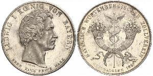 1 Thaler Reino de Baviera (1806 - 1918) Plata Luis I de Baviera(1786 – 1868)