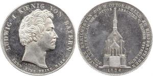 1 Thaler Reino de Baviera (1806 - 1918) Plata Luis I de Baviera(1786 – 1868)