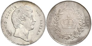 1 Thaler Reino de Baviera (1806 - 1918) Plata Luis I de Baviera(1786 – 1868)