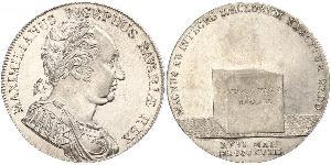 1 Thaler Reino de Baviera (1806 - 1918) Plata Maximiliano I de Baviera (1756 - 1825)