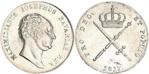 1 Thaler Reino de Baviera (1806 - 1918) Plata Maximiliano I de Baviera (1756 - 1825)