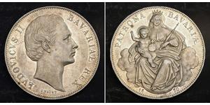 1 Thaler Reino de Baviera (1806 - 1918) Plata Luis II de Baviera(1845 – 1886)