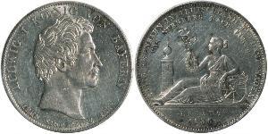 1 Thaler Reino de Baviera (1806 - 1918) Plata Luis I de Baviera(1786 – 1868)