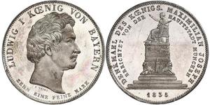 1 Thaler Reino de Baviera (1806 - 1918) Plata Luis I de Baviera(1786 – 1868)