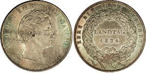 1 Thaler Reino de Baviera (1806 - 1918) Plata Luis I de Baviera(1786 – 1868)