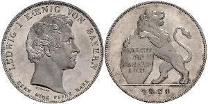 1 Thaler Reino de Baviera (1806 - 1918) Plata Luis I de Baviera(1786 – 1868)