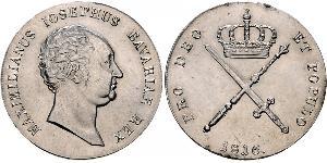 1 Thaler Reino de Baviera (1806 - 1918) Plata Maximiliano I de Baviera (1756 - 1825)